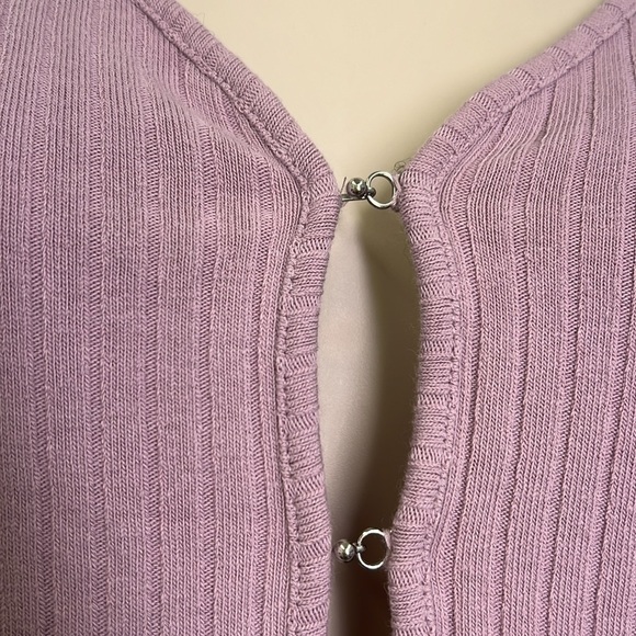 Madewell - Provence Grape Ribbed Cute Hook And Eye Closure Cardigan Size Small - Picture 5 of 12